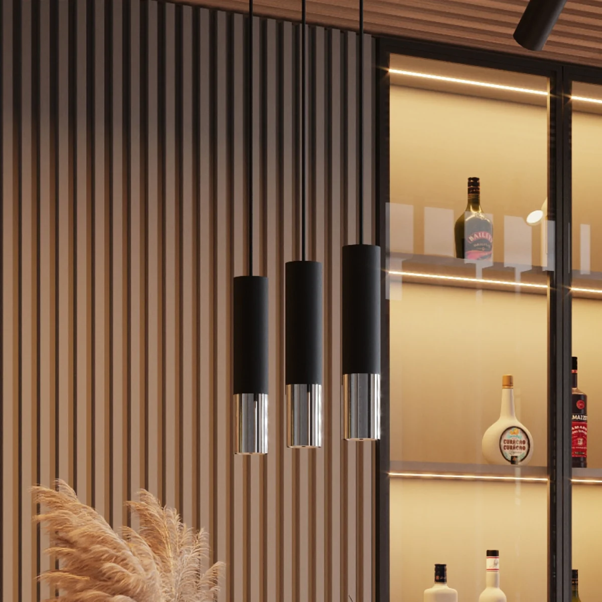 Pendant lamp LOOPEZ 1 black/copper - black/chrome – image 6