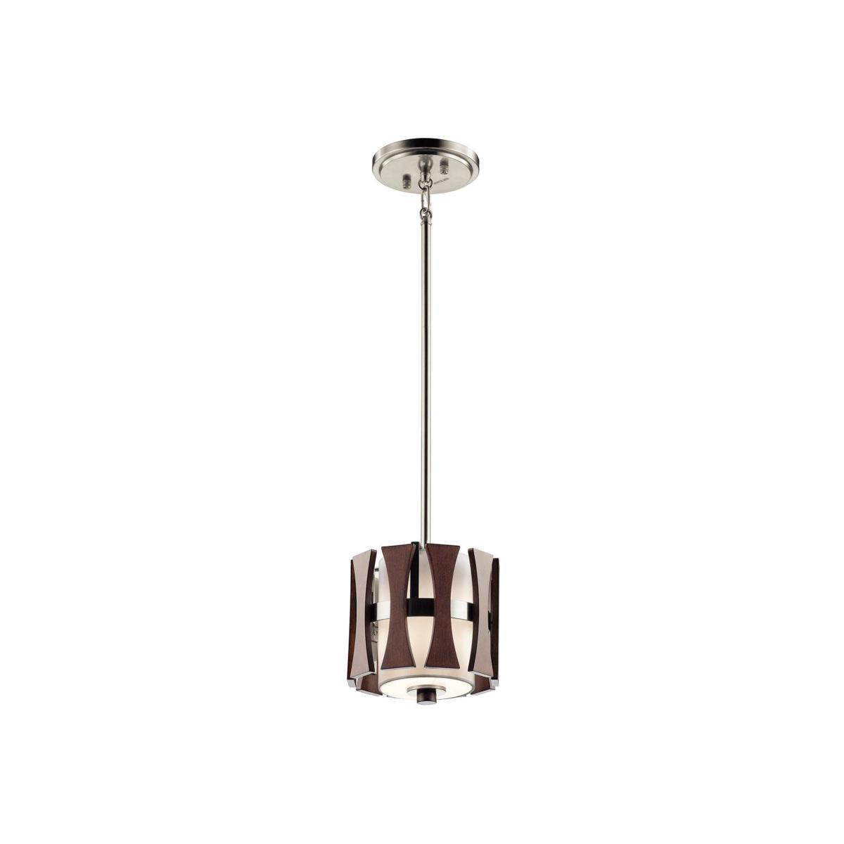 Cirus 1 Light Round Ceiling Mini Pendant Wood, E27 - Wood – image 1