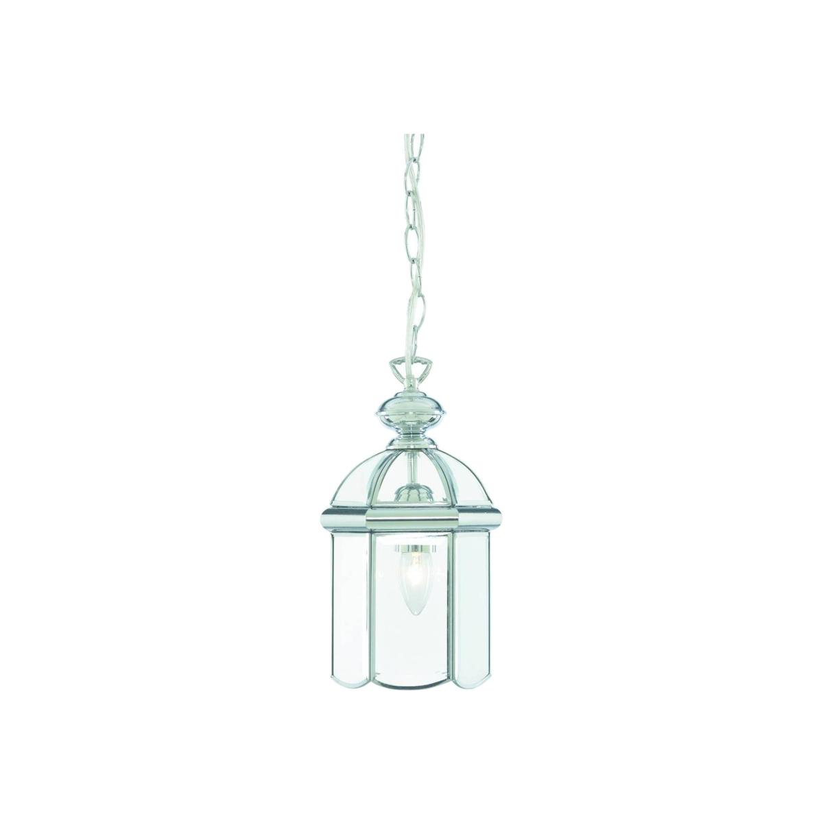1 Light Ceiling Lantern Pendant Chrome, E27 - Chrome