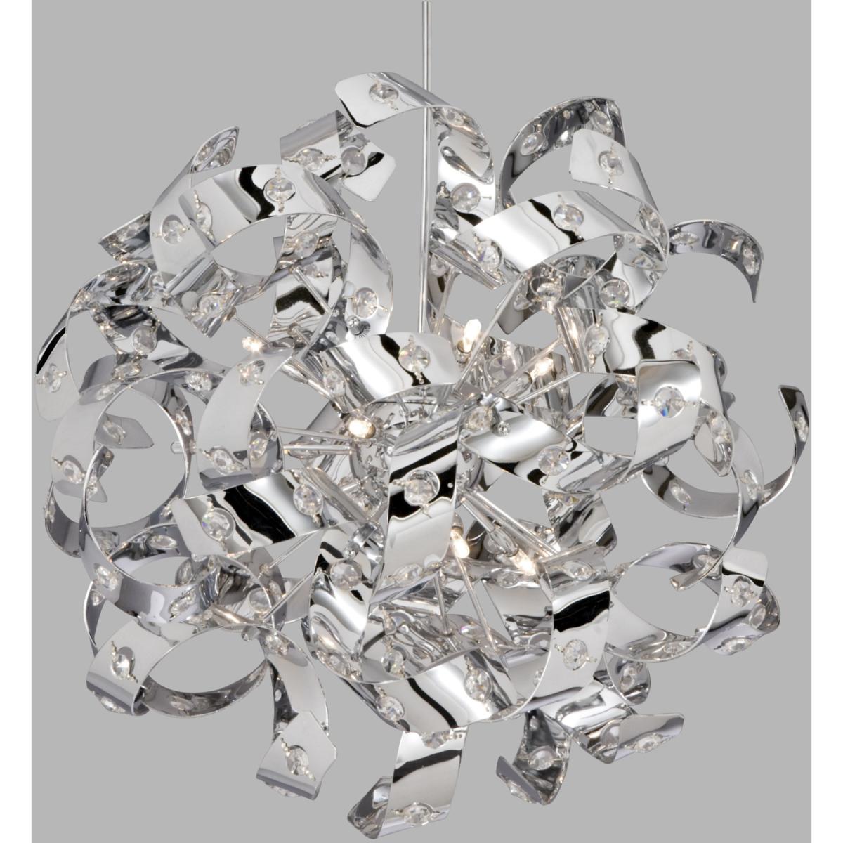 Curls 6 Light Pendant - Silver – image 2