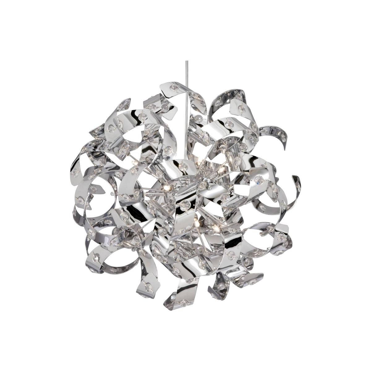 Curls 6 Light Pendant - Silver – image 1