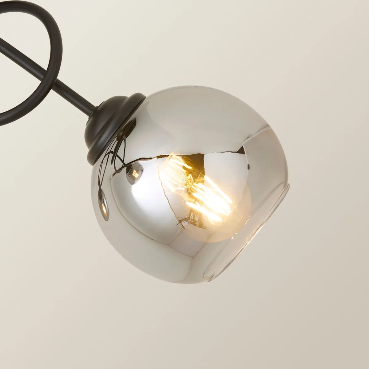 Malcom Matte Black Twisted Ceiling Light with Smoked Glass Shades - Black – image 5