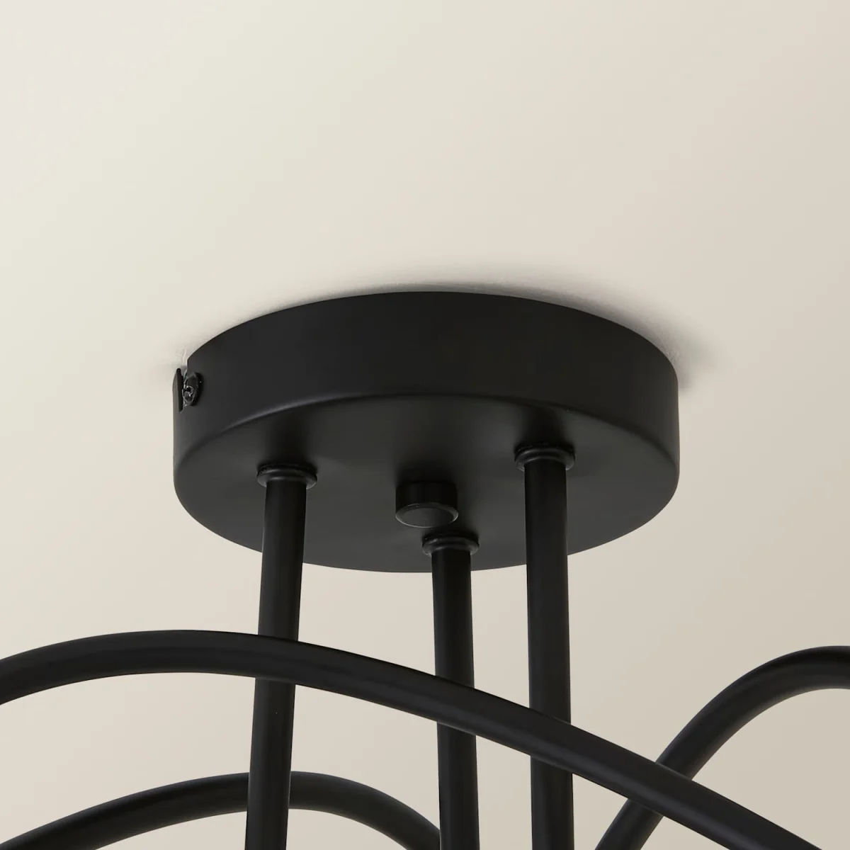 Malcom Matte Black Twisted Ceiling Light with Smoked Glass Shades - Black – image 6
