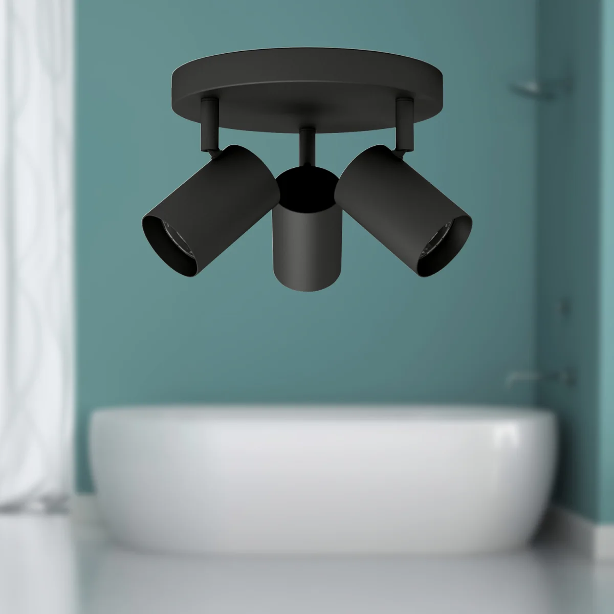 Set Of 2 Eden 3lt Bathroom Ceiling Spotlights - Matt Black Paint – image 2