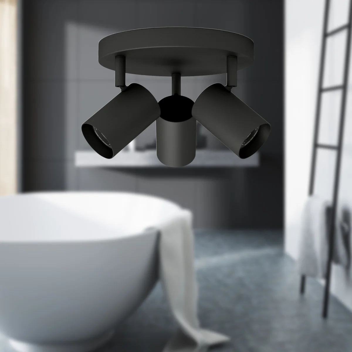 Set Of 2 Eden 3lt Bathroom Ceiling Spotlights - Matt Black Paint – image 5
