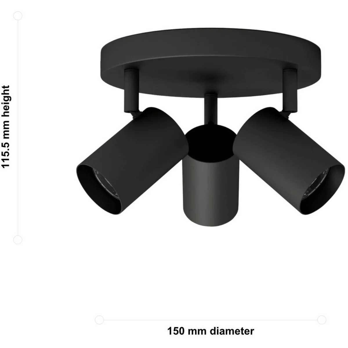 Set Of 2 Eden 3lt Bathroom Ceiling Spotlights - Matt Black Paint – image 6