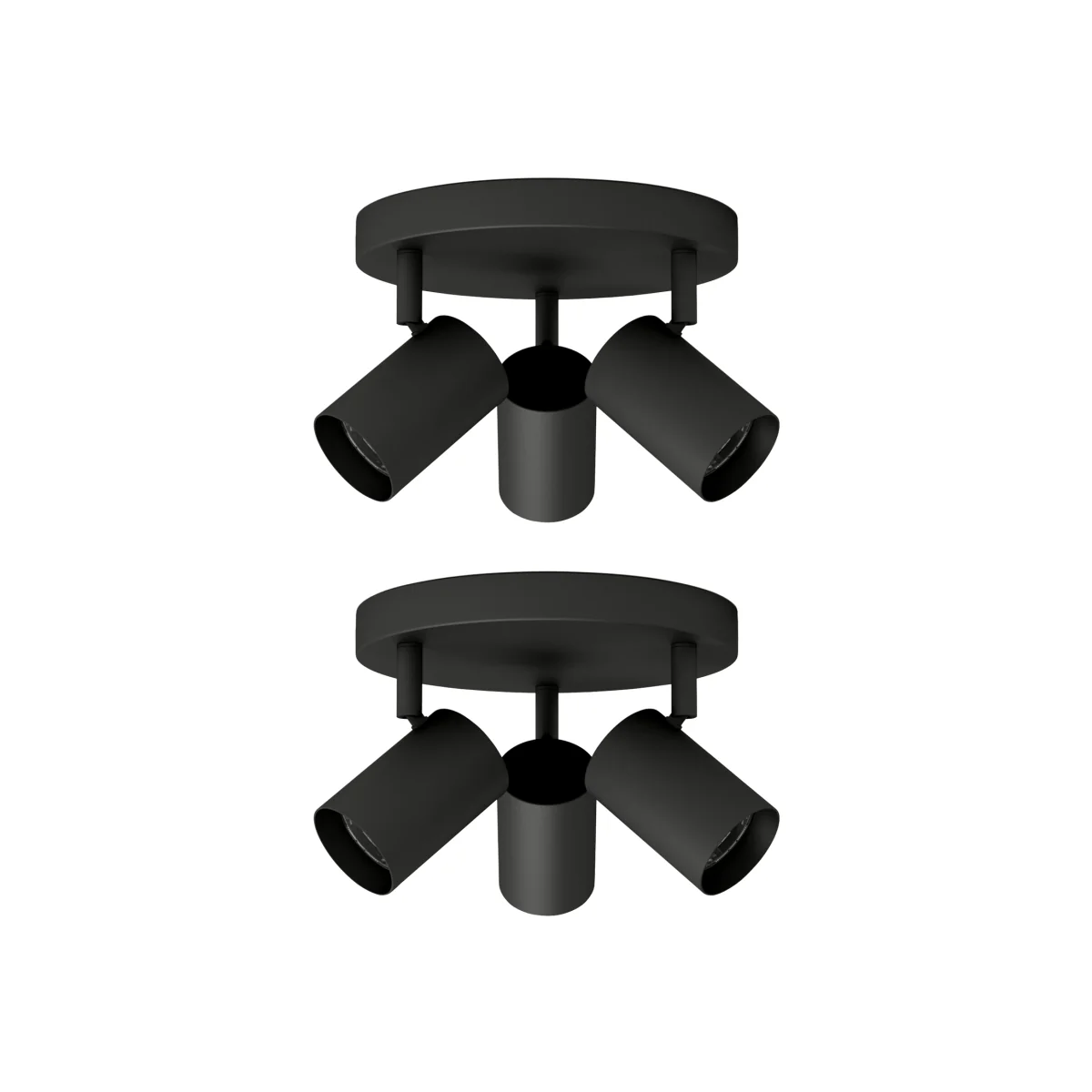 Set Of 2 Eden 3lt Bathroom Ceiling Spotlights - Matt Black Paint – image 1