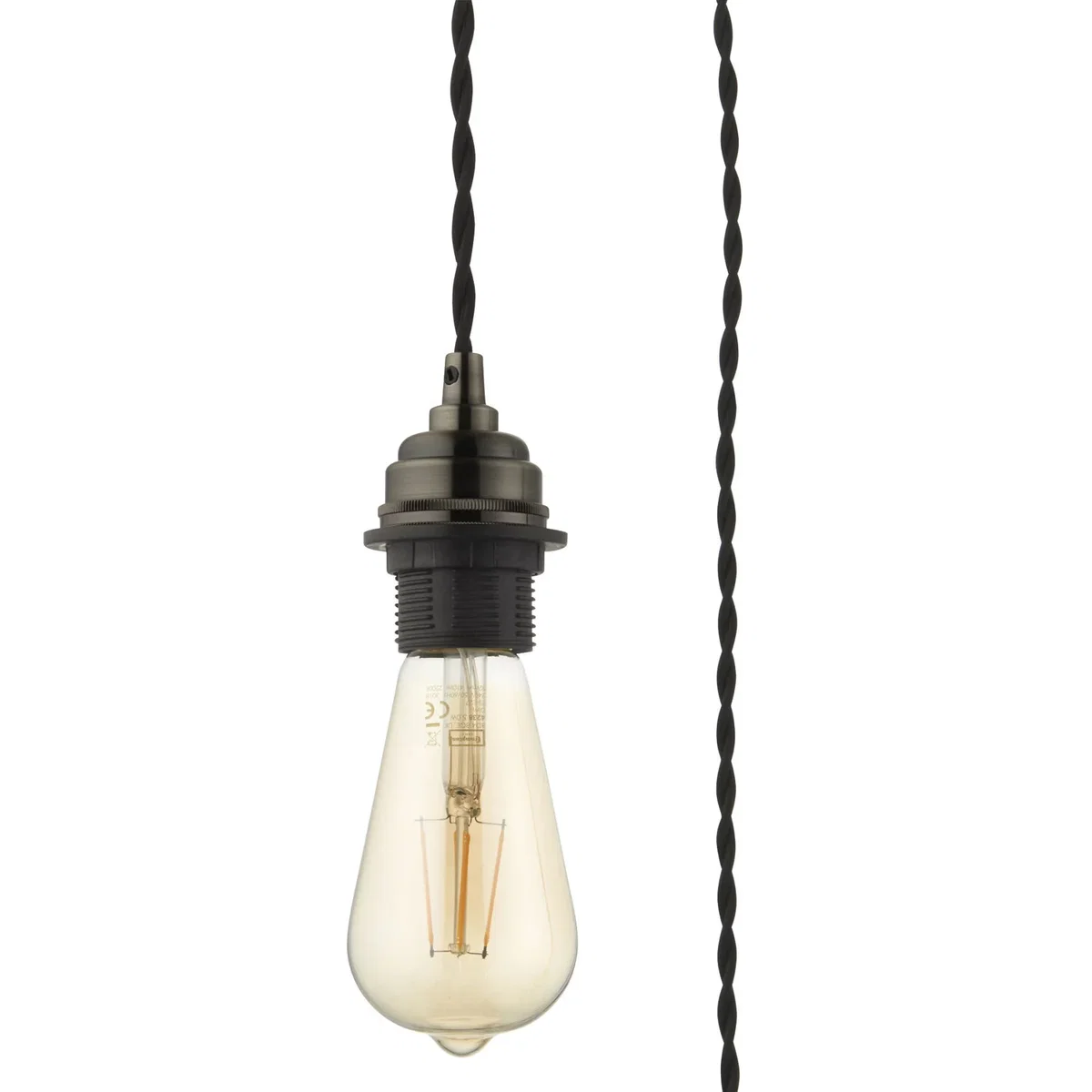 Brushed Bronze Vintage Braided Cable 3 Light Pendant Set - Brushed Bronze – image 3