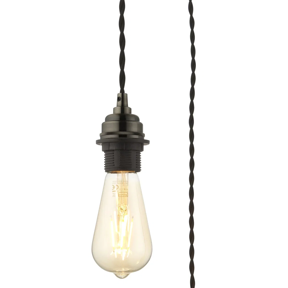 Brushed Bronze Vintage Braided Cable 3 Light Pendant Set - Brushed Bronze – image 4