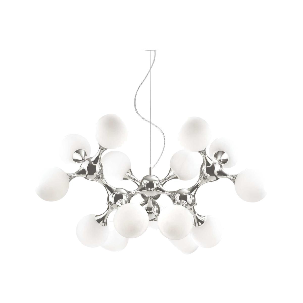 Nodi Bianco 15 Light Molecular Ceiling Pendant - Chrome