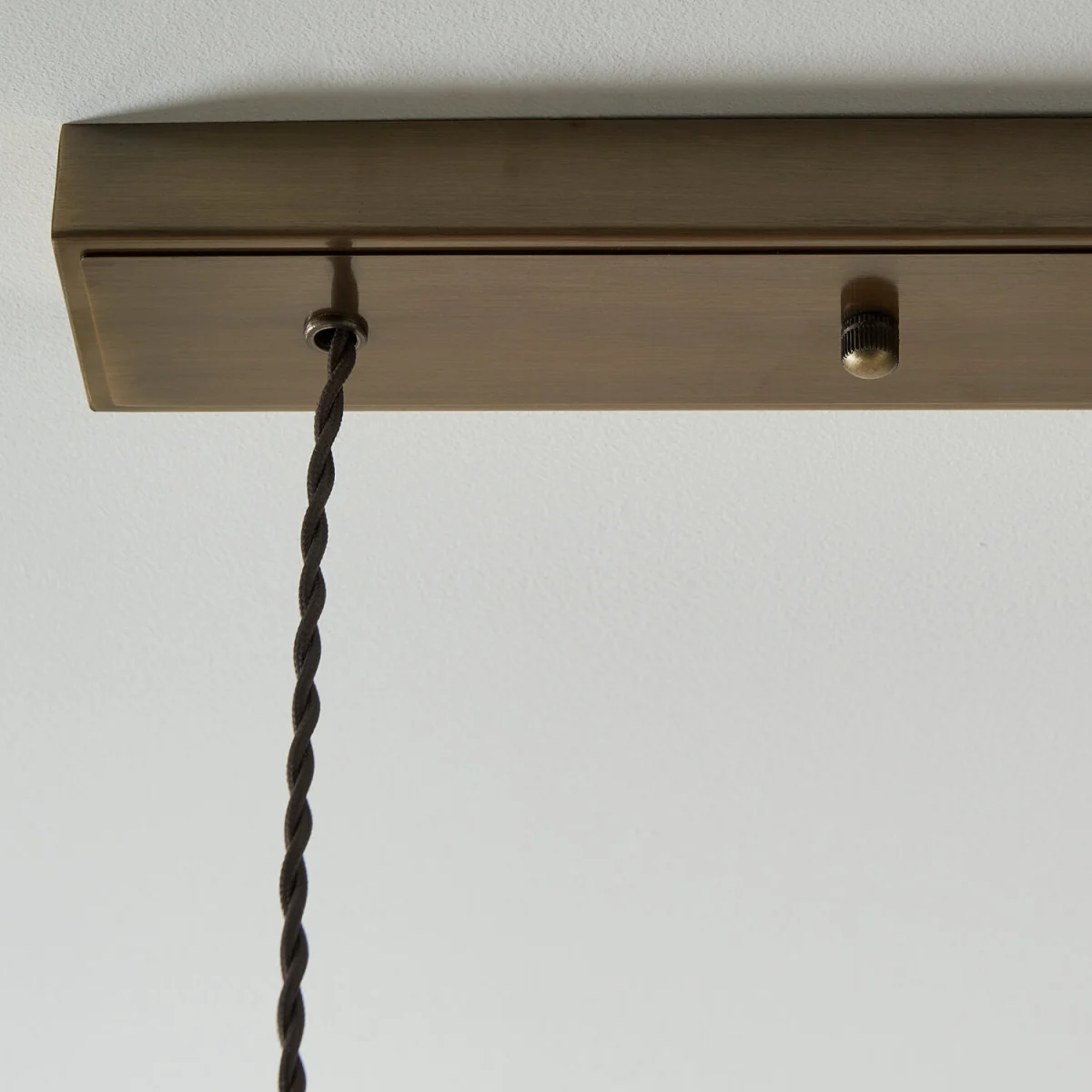 Set Of 2 Rushcombe 3lt Bar Ceiling Pendant Lights - Antique Brass Plate And Clear Glass – image 4