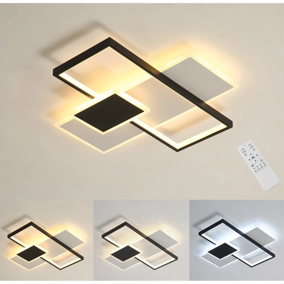 Ceiling Light Black Rectangles - Black – image 2