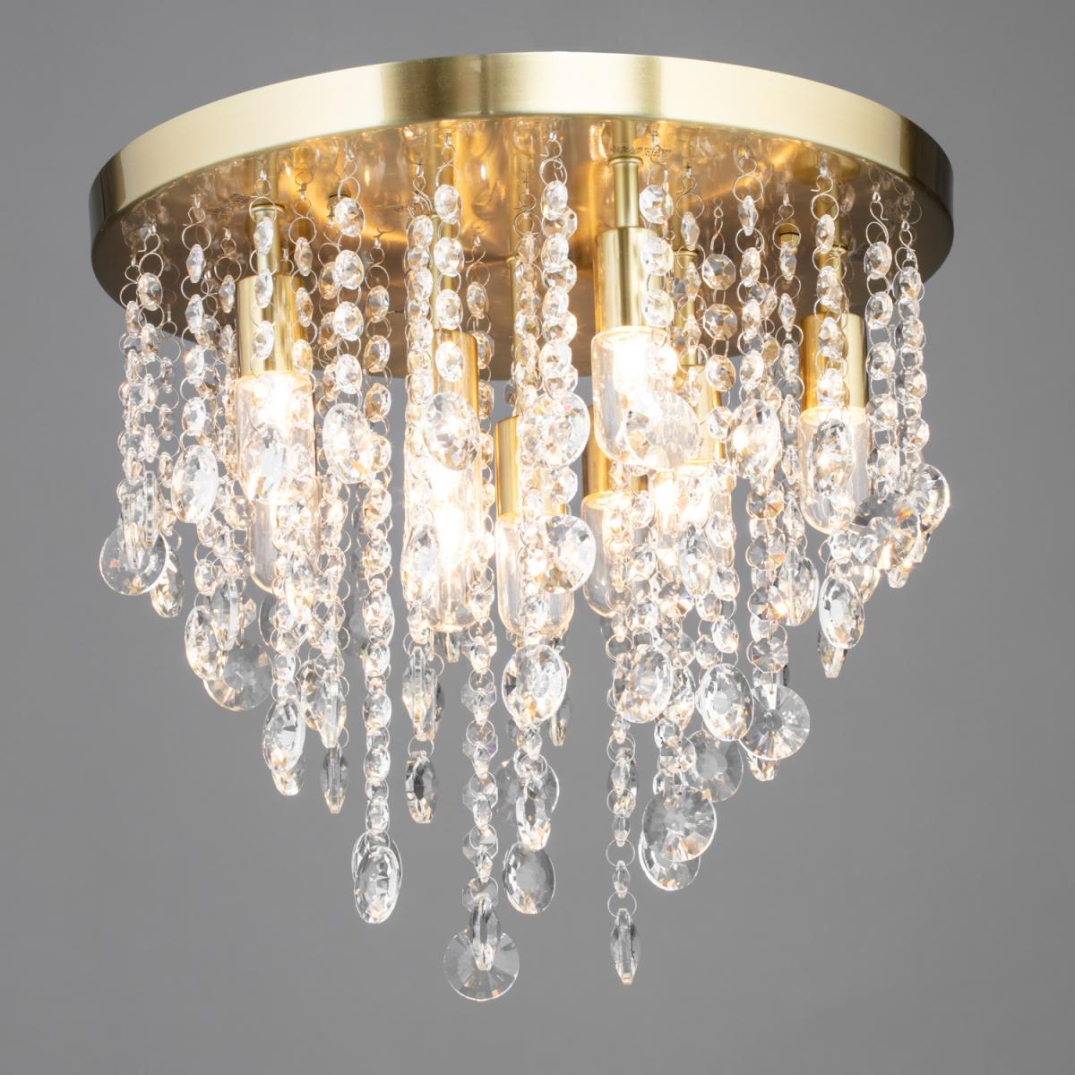 Turin 9 Light Bathroom Circular Semi Flush - Satin Brass – image 2