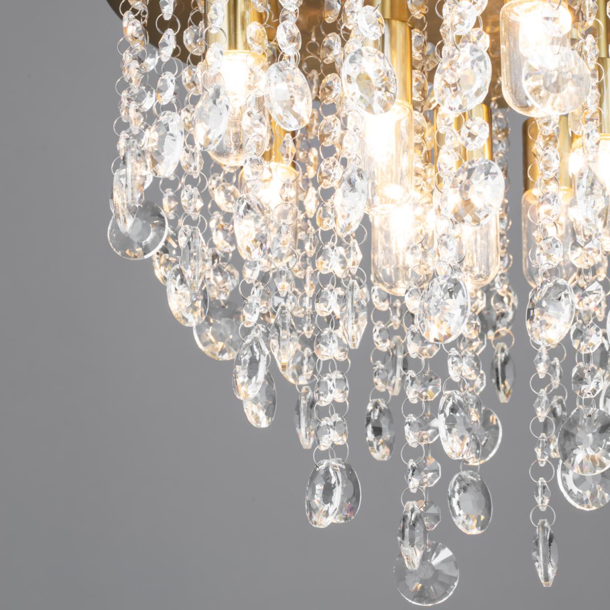 Turin 9 Light Bathroom Circular Semi Flush - Satin Brass – image 4
