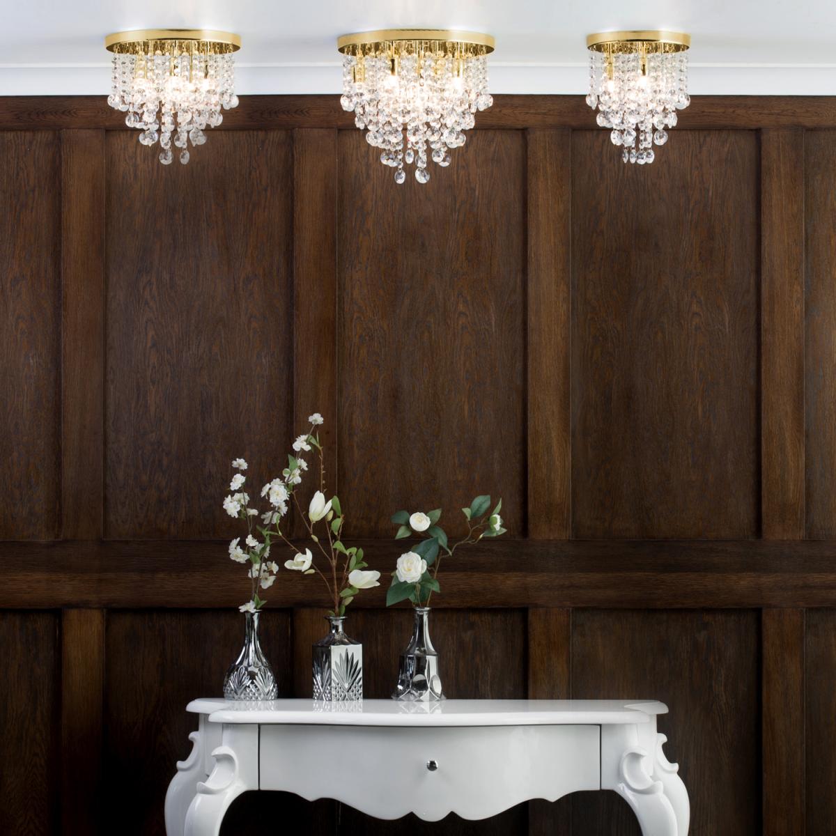 Turin 9 Light Bathroom Circular Semi Flush - Satin Brass – image 5