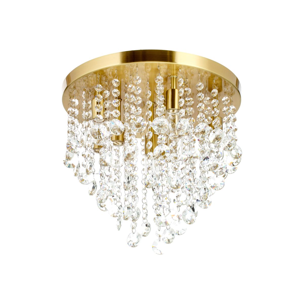 Turin 9 Light Bathroom Circular Semi Flush - Satin Brass – image 1