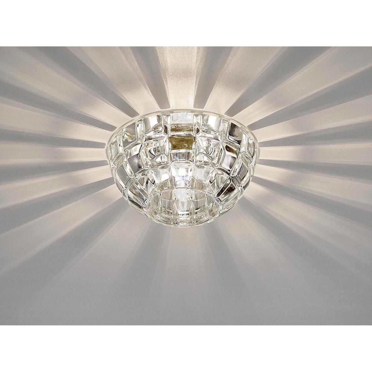 Ria Round Recessed Downlight G9 Cube Pattern Polished Chrome, Crystal - Clear / 6.5cm – image 2