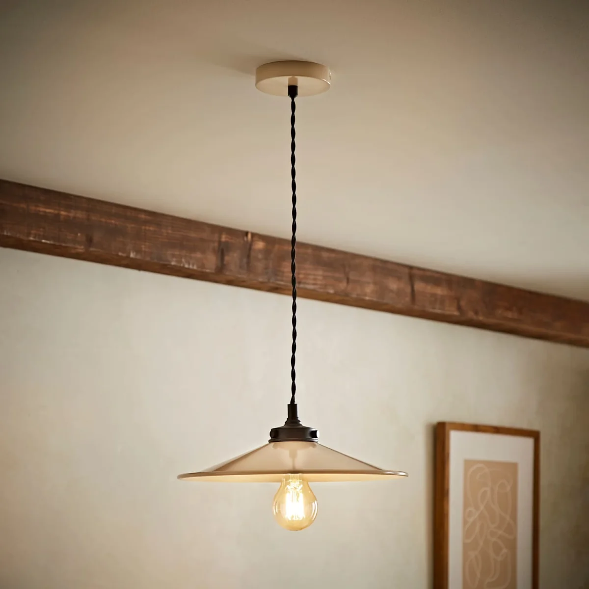 Hampstead Rolled Edge Tapered Pendant Ceiling Light - Neutral / 10W – image 2