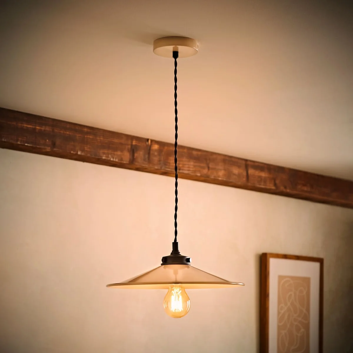 Hampstead Rolled Edge Tapered Pendant Ceiling Light - Neutral / 10W – image 3