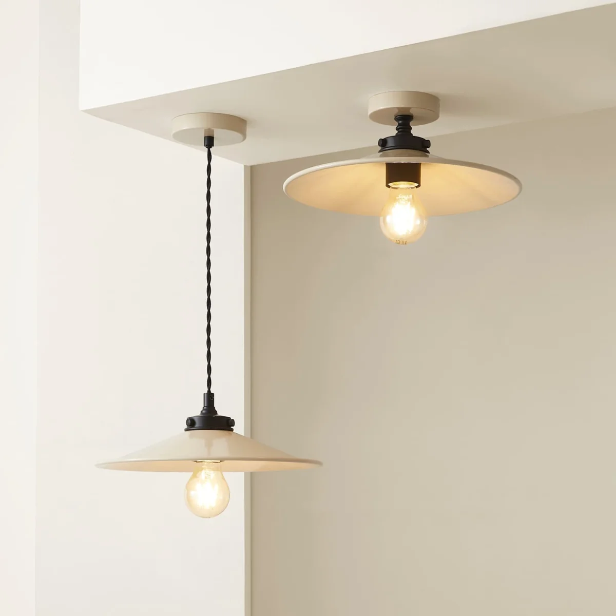 Hampstead Rolled Edge Tapered Pendant Ceiling Light - Neutral / 10W – image 1