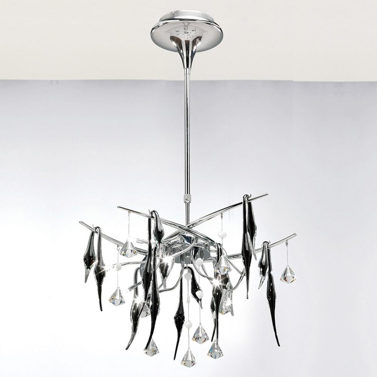 Cygnet Ceiling 10 Light Polished Chrome, Black Glass, Crystal - Polished Chrome – image 2