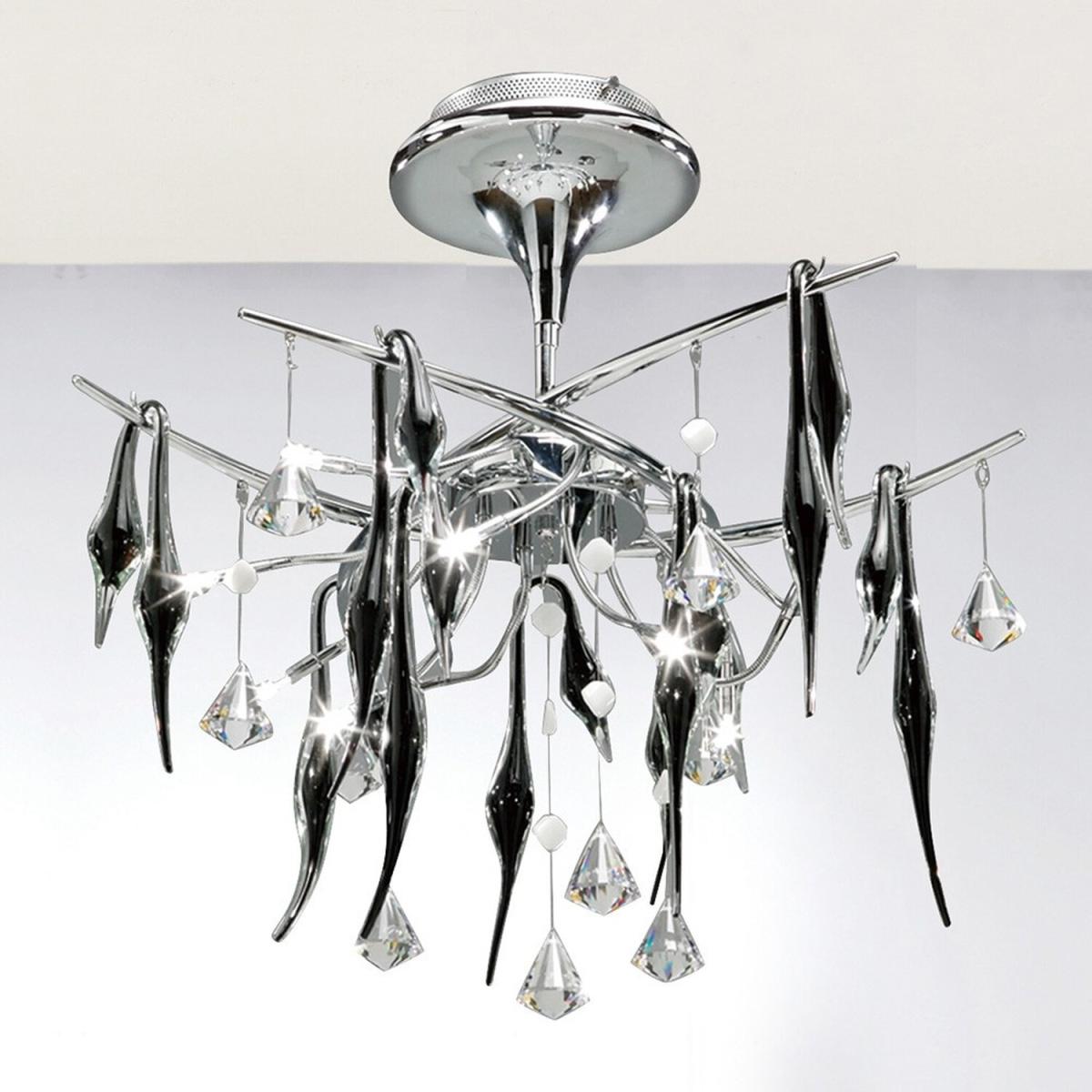 Cygnet Ceiling 10 Light Polished Chrome, Black Glass, Crystal - Polished Chrome – image 4