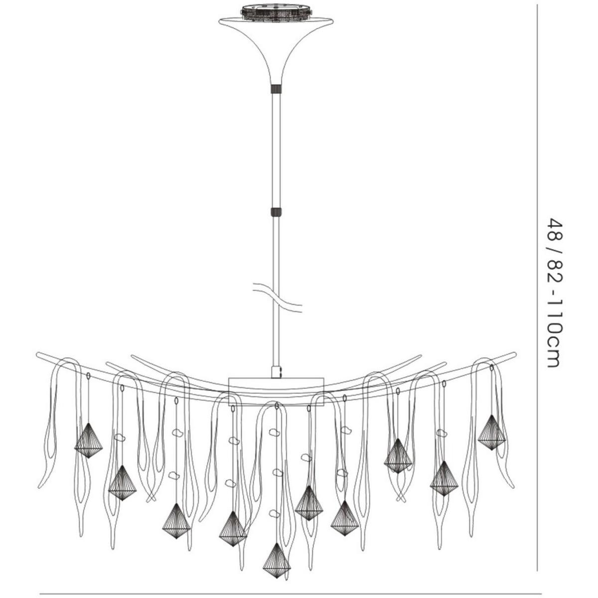 Cygnet Ceiling 10 Light Polished Chrome, Black Glass, Crystal - Polished Chrome – image 5