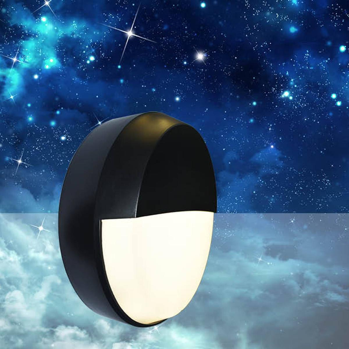 Drake LED IP65 Black Bulkhead With Light Shield - Black