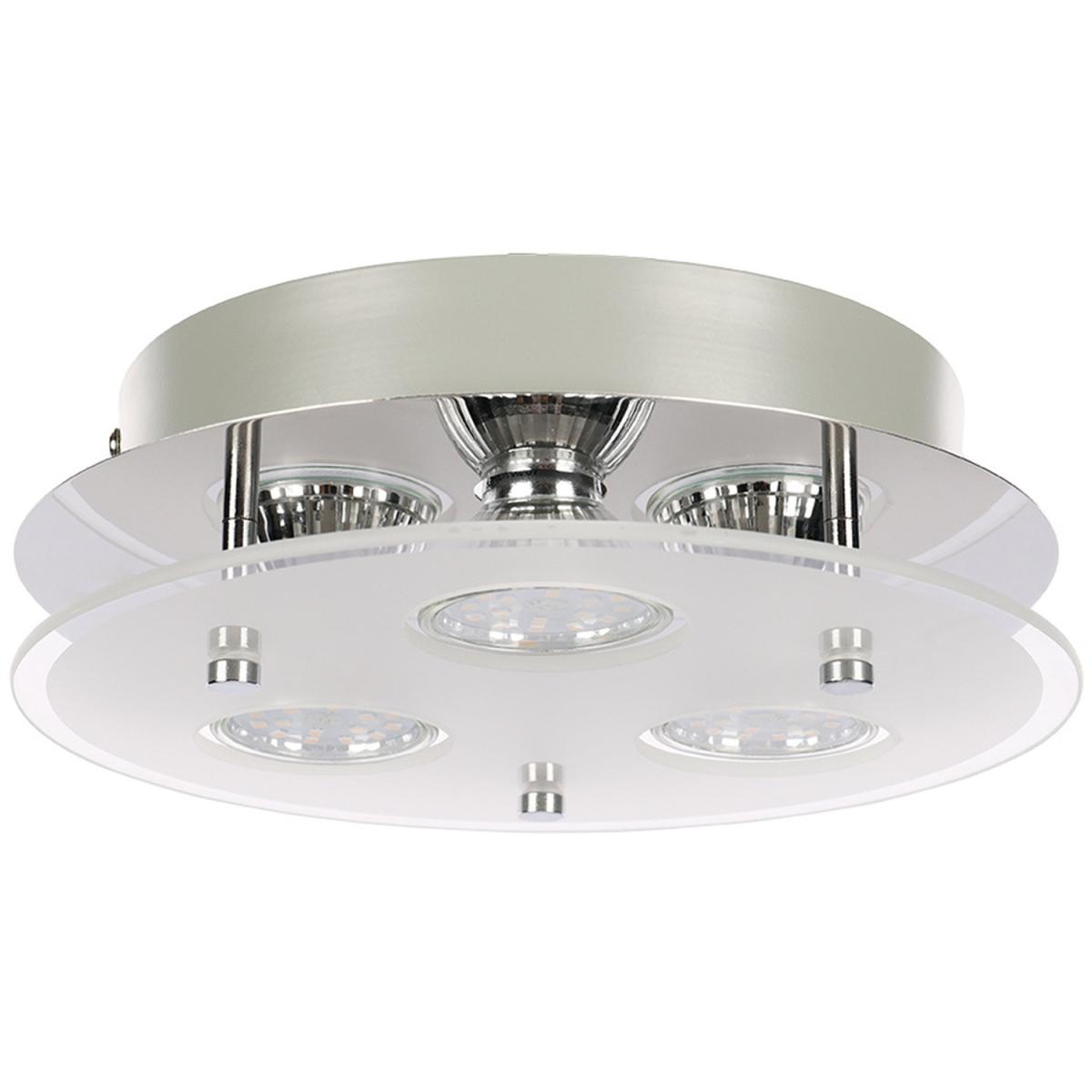 Round LED Semi Flush Ceiling Light - Silver – image 3
