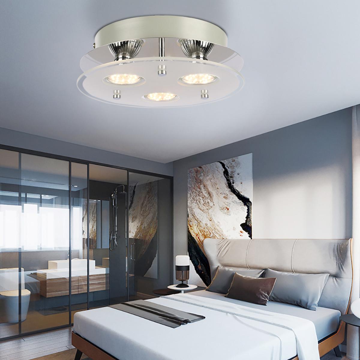Round LED Semi Flush Ceiling Light - Silver – image 5