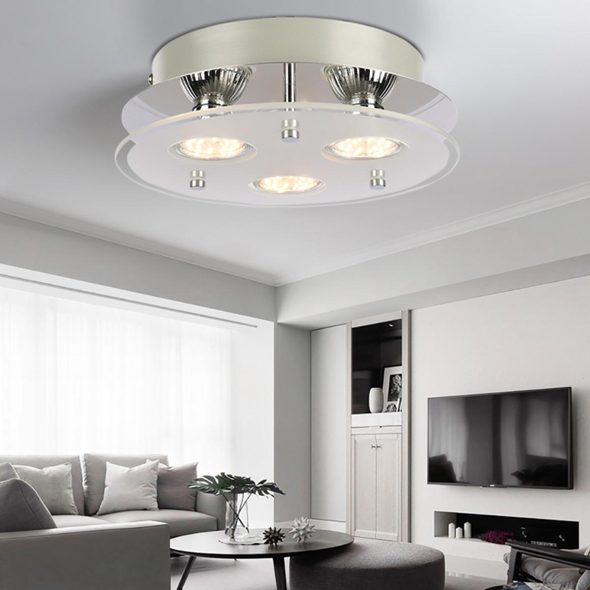 Round LED Semi Flush Ceiling Light - Silver – image 6