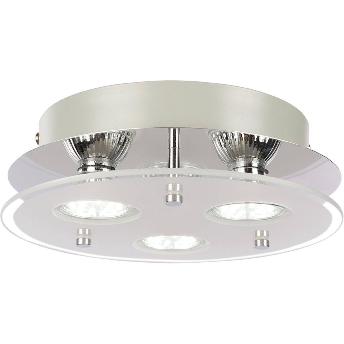 Round LED Semi Flush Ceiling Light - Silver – image 7