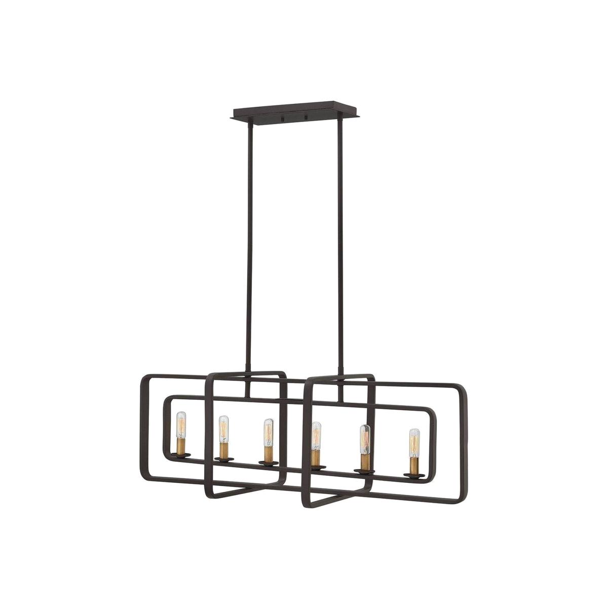 Quentin 6 Light Ceiling Island Chandelier Pendant Bar Light Bronze, E14 - Bronze – image 1