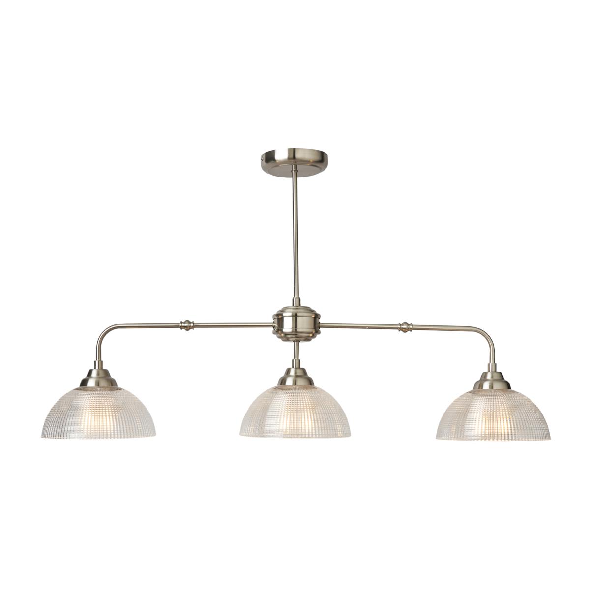 Ulga 3 Light Diner Bar Pendant Ceiling Light - Satin Nickel