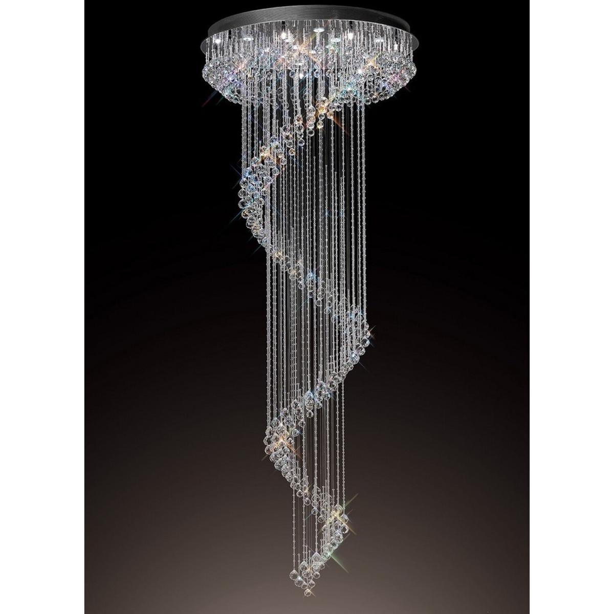 Colorado Ceiling Cluster Pendant Multi-Spiral 2Polished Chrome, Crystal - Polished Chrome – image 2