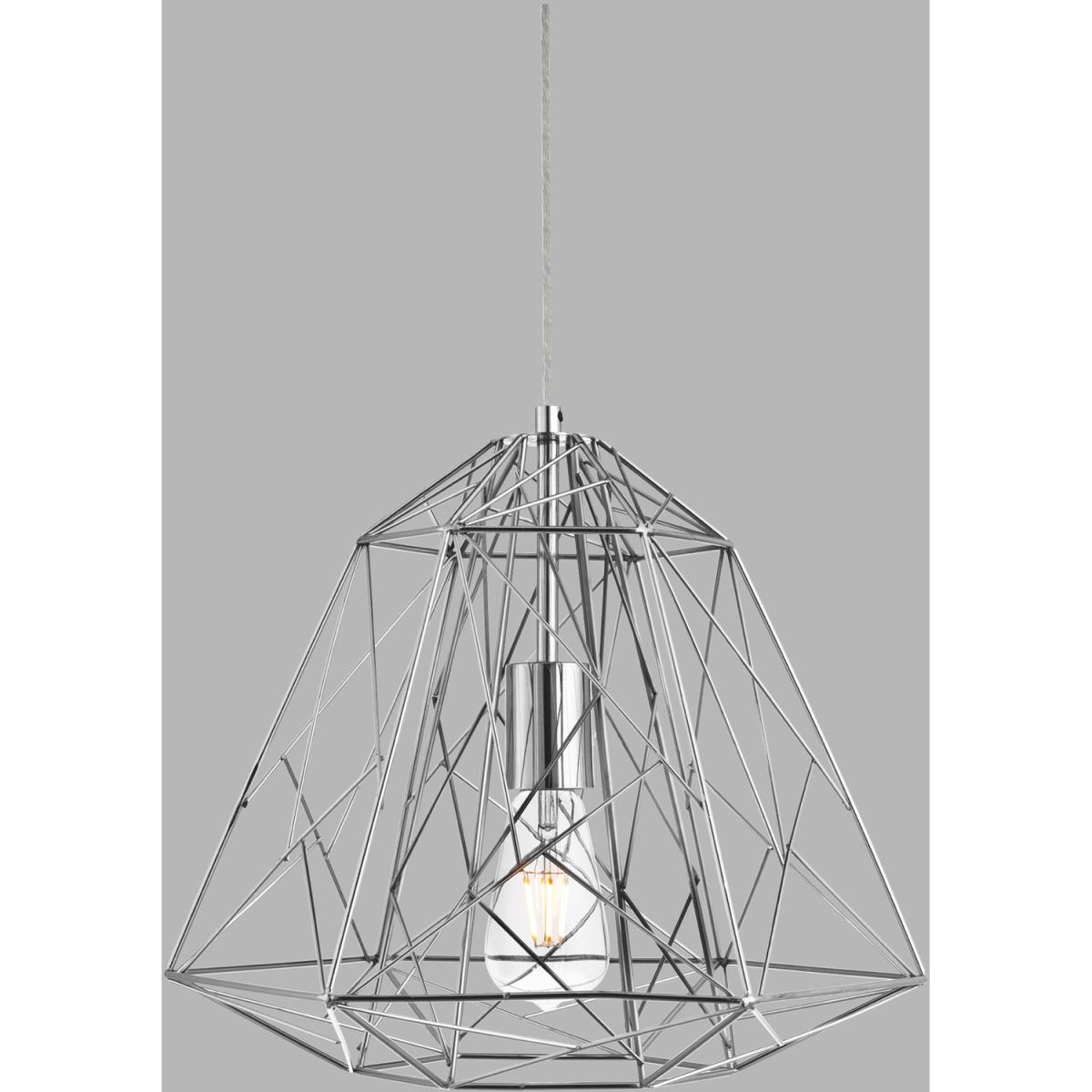 Searsport Chrome Geometric Cage Pendant  - Chrome – image 3