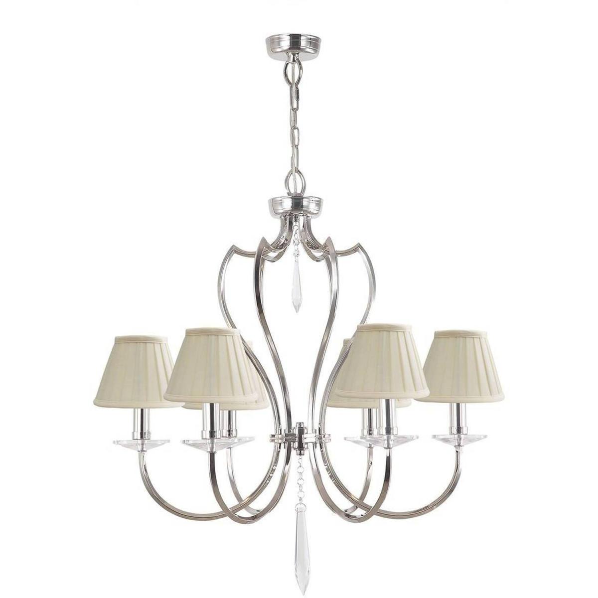 Pimlico 6 Light Chandelier Polished Nickel Finish, E14 - Polished Nickel – image 2
