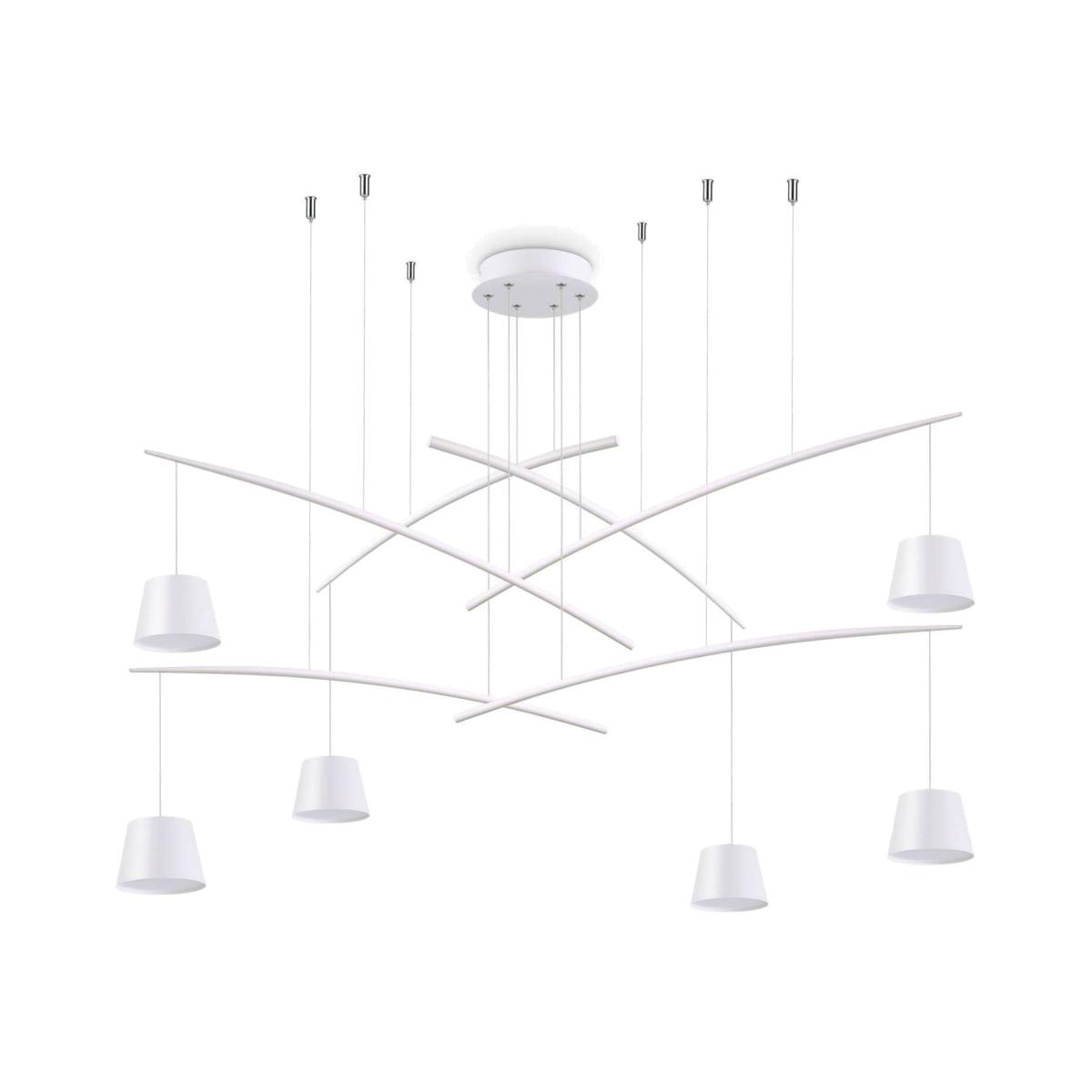 Fish LED 6 Light Cluster Ceiling Pendant - White