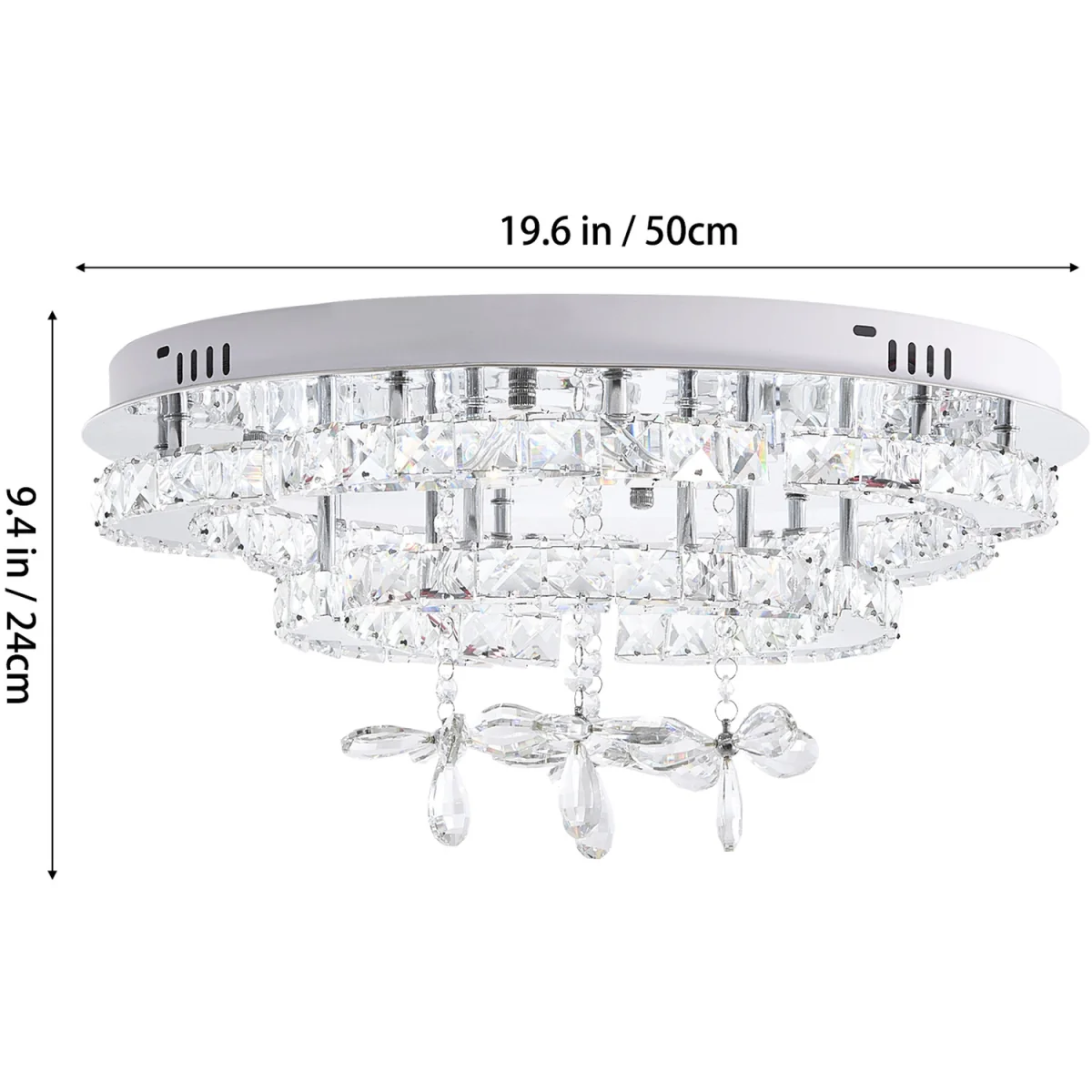 Elegant 32W LED Crystal Ceiling Light with Wireless Remote - Chrome – image 3