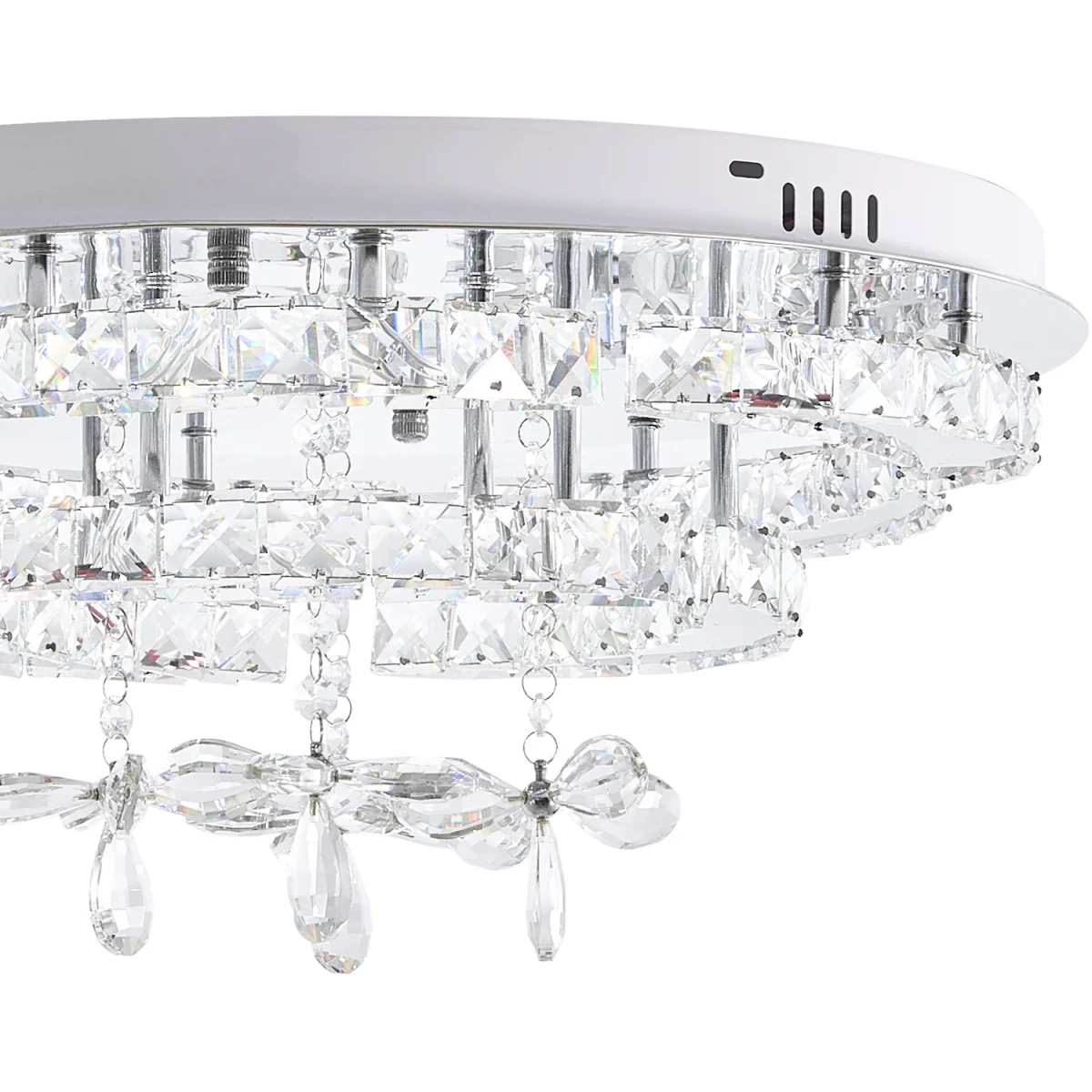 Elegant 32W LED Crystal Ceiling Light with Wireless Remote - Chrome – image 6