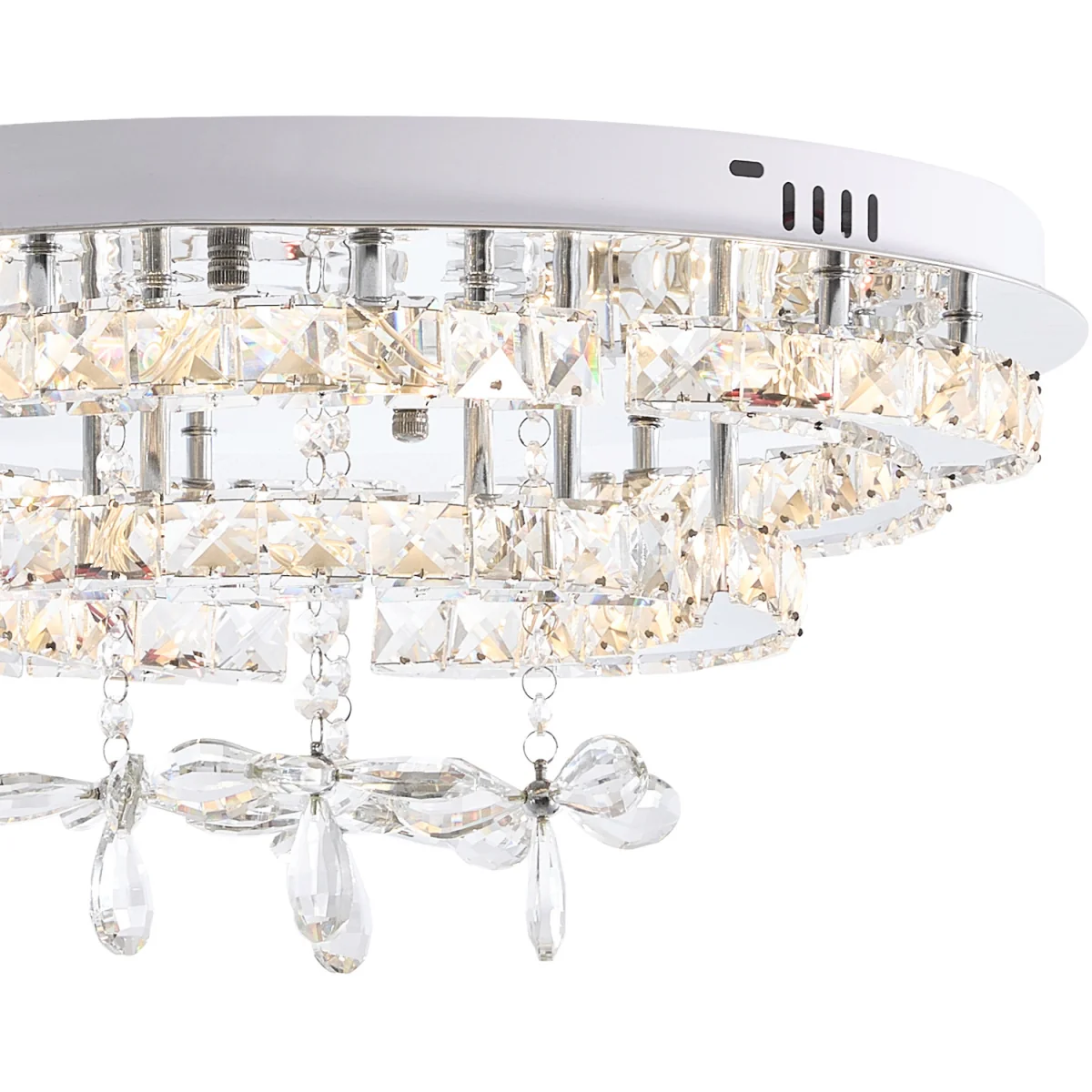 Elegant 32W LED Crystal Ceiling Light with Wireless Remote - Chrome – image 7