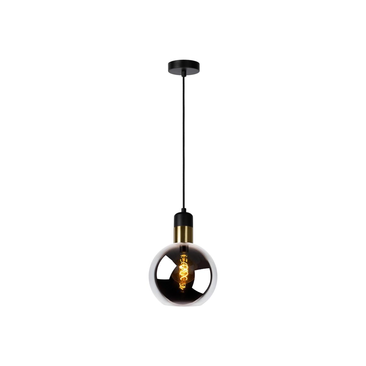 Julius Vintage Pendant Light Smoke Grey - Brass / 20cm