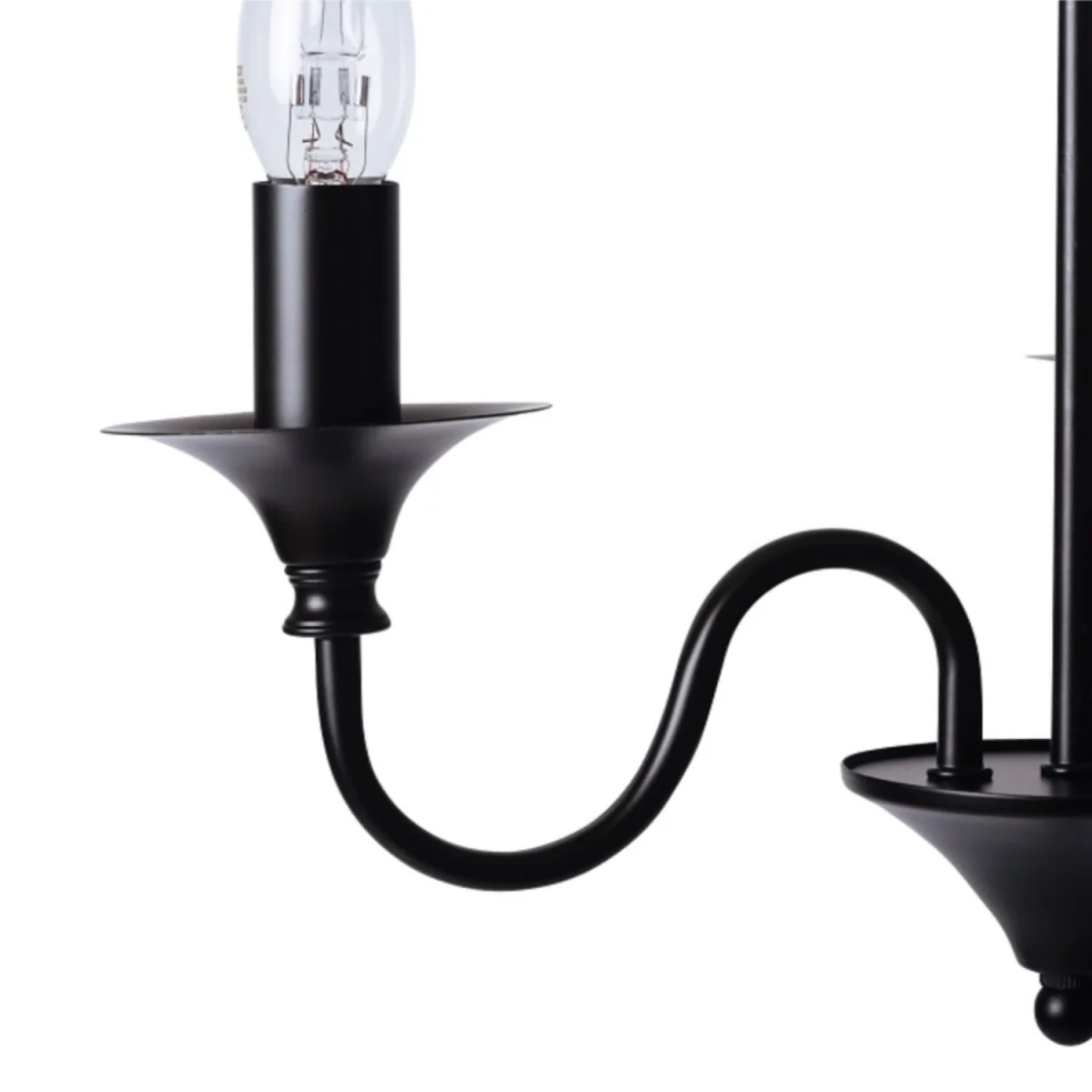 Marlow 3lt Flush Ceiling Light - Matt Black Paint – image 2