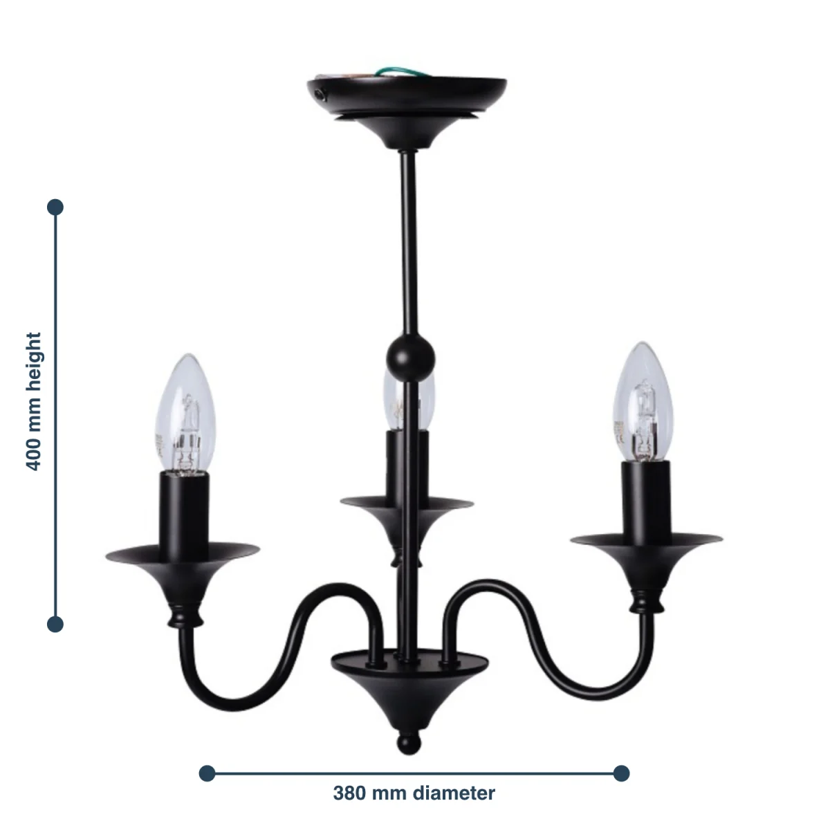 Marlow 3lt Flush Ceiling Light - Matt Black Paint – image 5