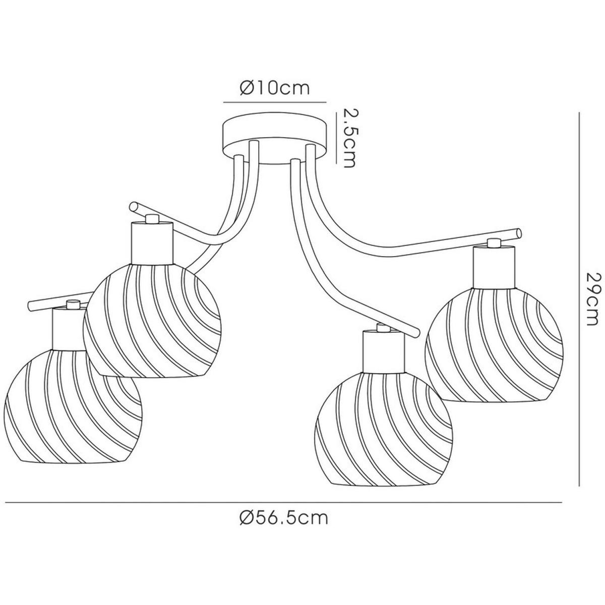 Carmen Semi Flush Ceiling E14 Satin Nickel, Swirl Pattern Fosted Glass - Satin Nickel – image 5