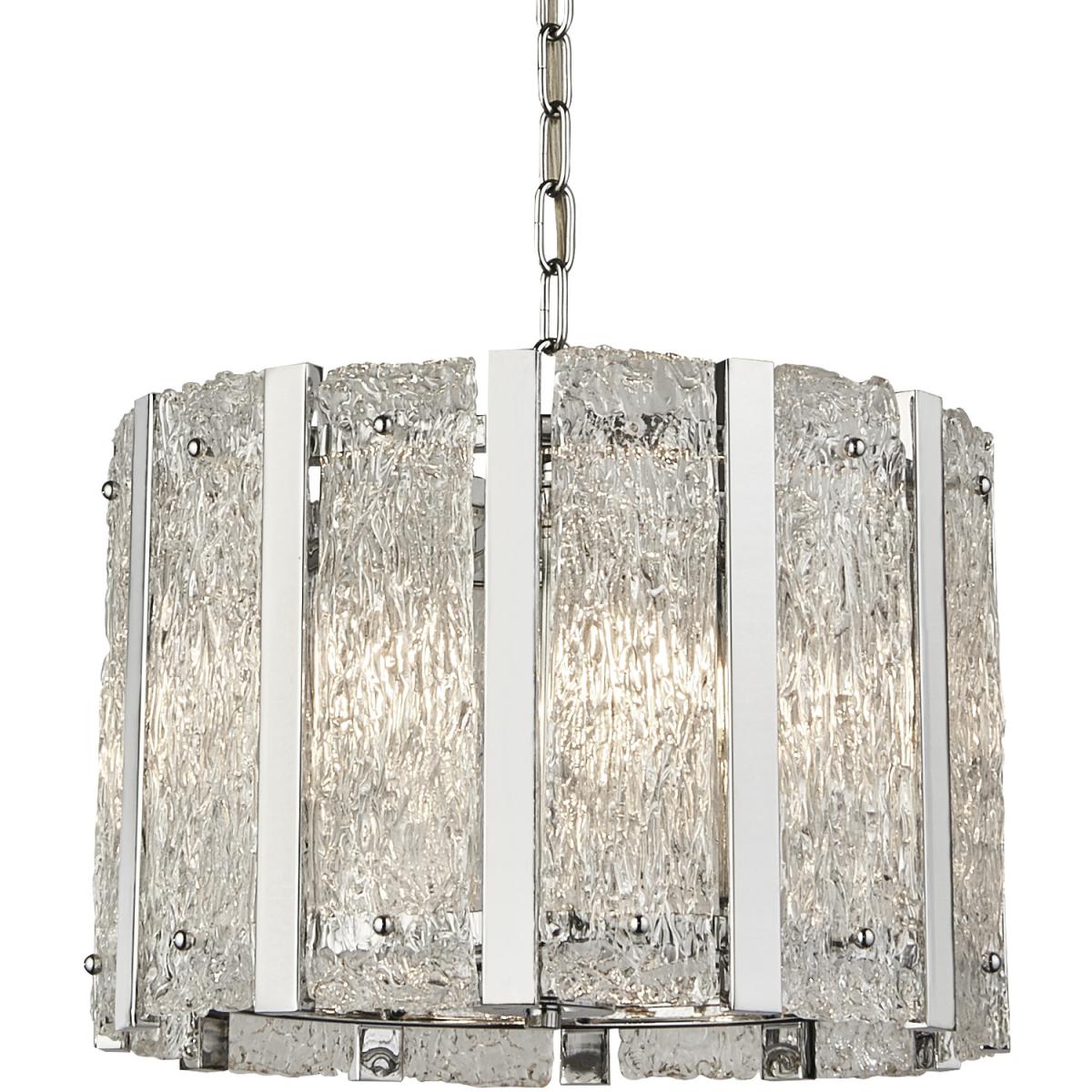 Santarem Satin Silver and Clear 5Lt Pendant - Silver – image 2