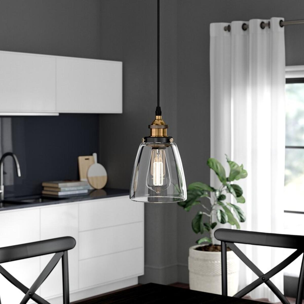 Single Head Glass Pendant Light - Black – image 5