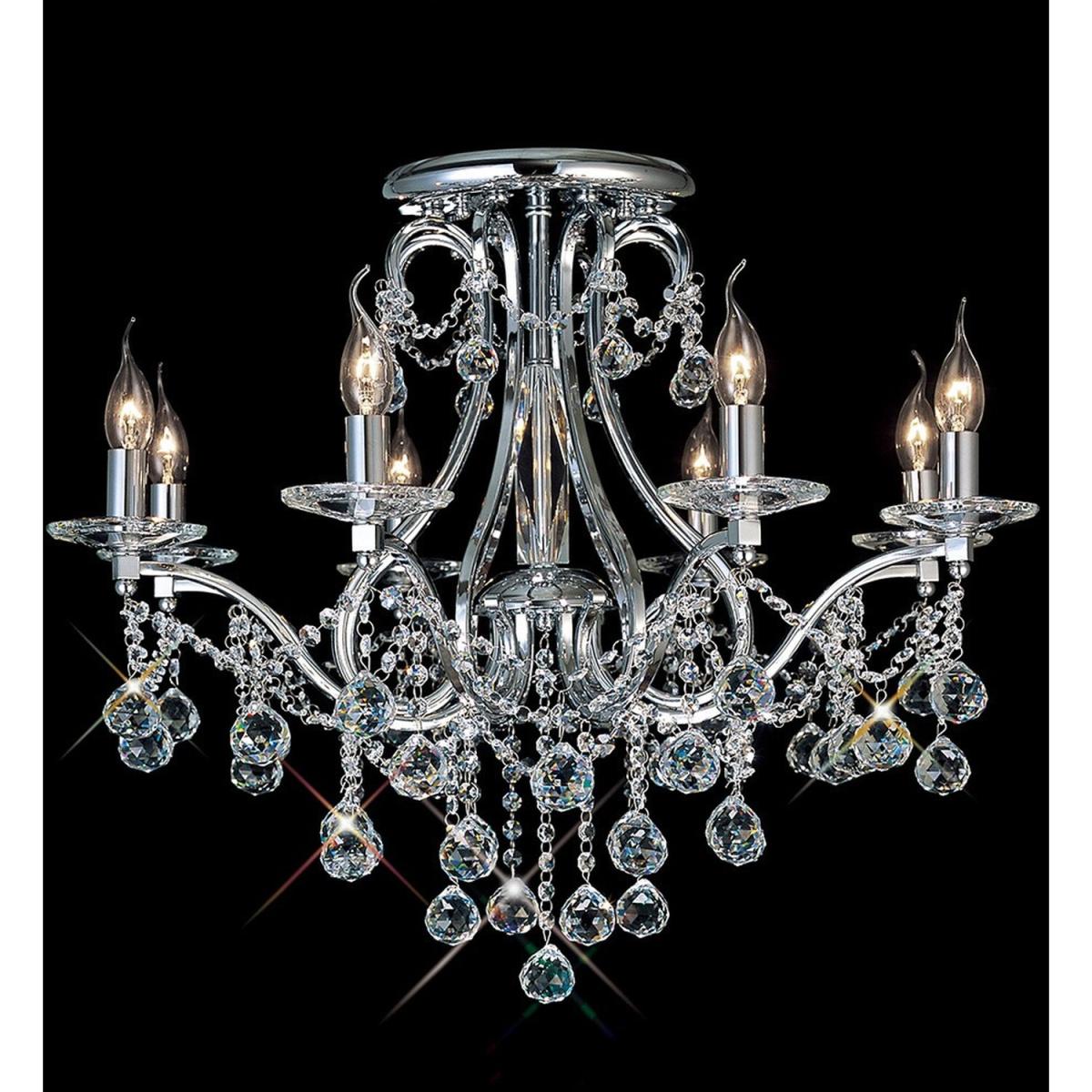 Bianco Semi Flush Ceiling 8 Light Polished Chrome, Crystal - Polished Chrome – image 2