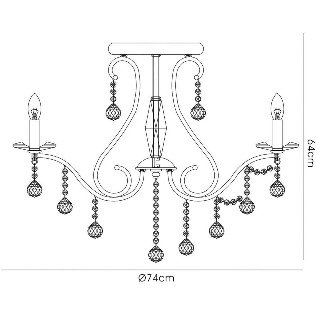 Bianco Semi Flush Ceiling 8 Light Polished Chrome, Crystal - Polished Chrome – image 5