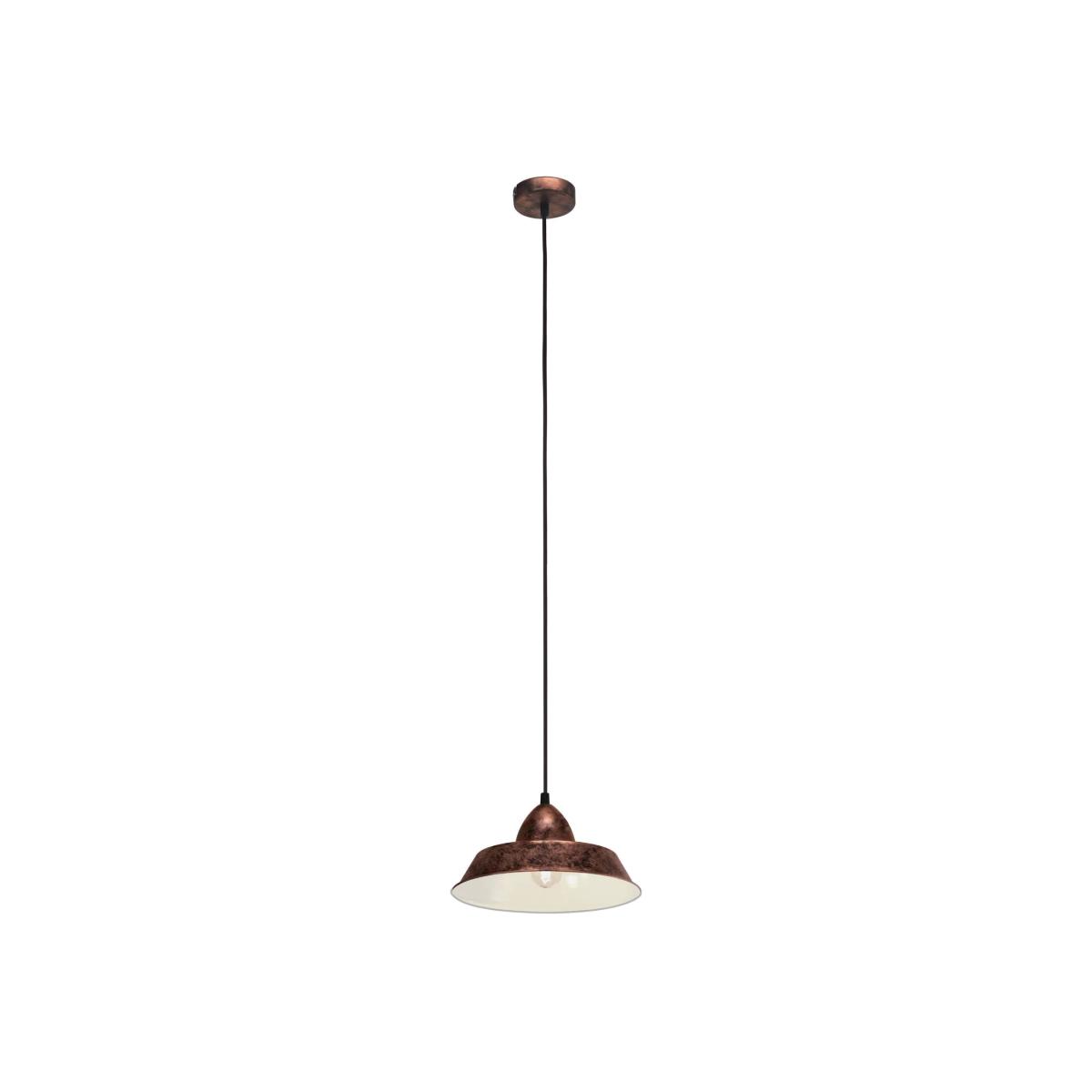 EGLO Single Pendant Light E27 Copper Antique AUCKLAND (21) WBS - Antique Copper-Coloured
